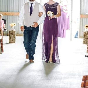 David’s Bridal floor length bridesmaid dress